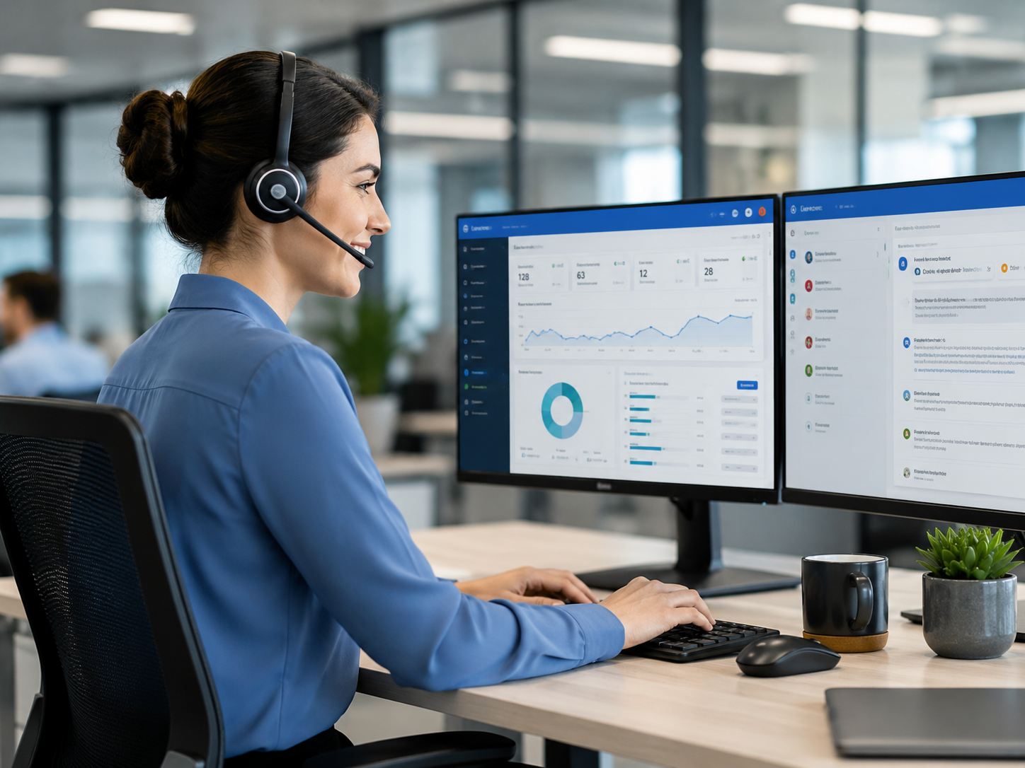 HD image of customer services cloud applications support workspace